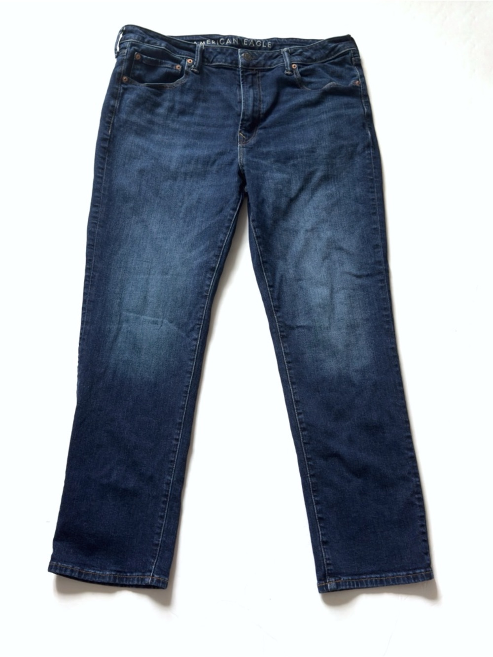 American Eagle Athletic Straight Jeans Mens 36x32 Dark Wash Mid Rise Stretch